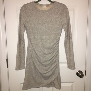 New without tags. Ruched long sleeve sweater mini dress